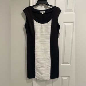 Women’s Dress Barn color block dress, black/white, NWT, Size 12